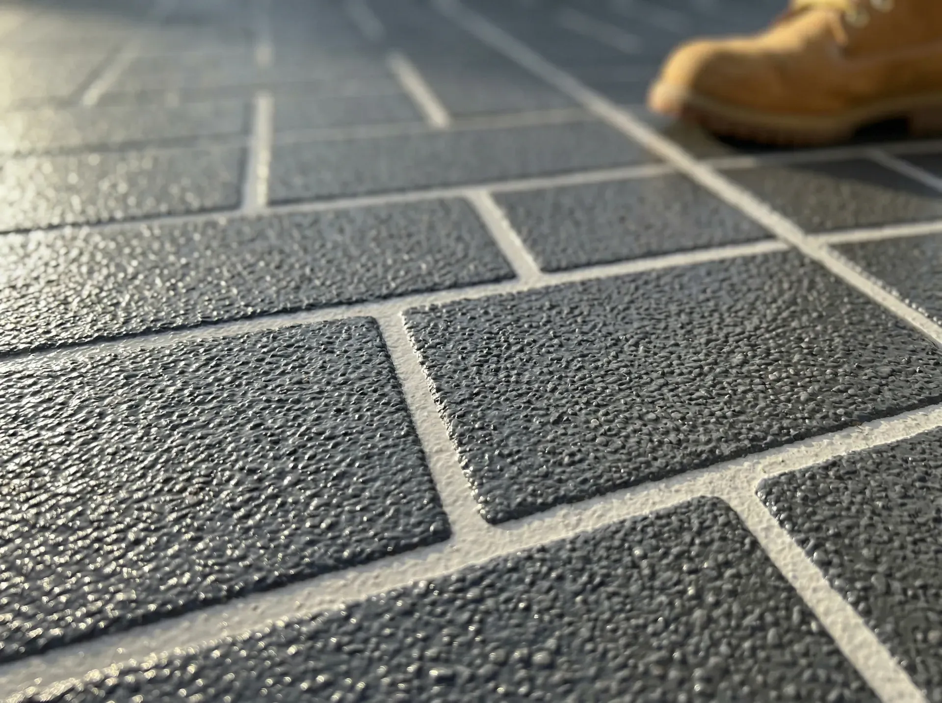 Stencil concrete pattern
